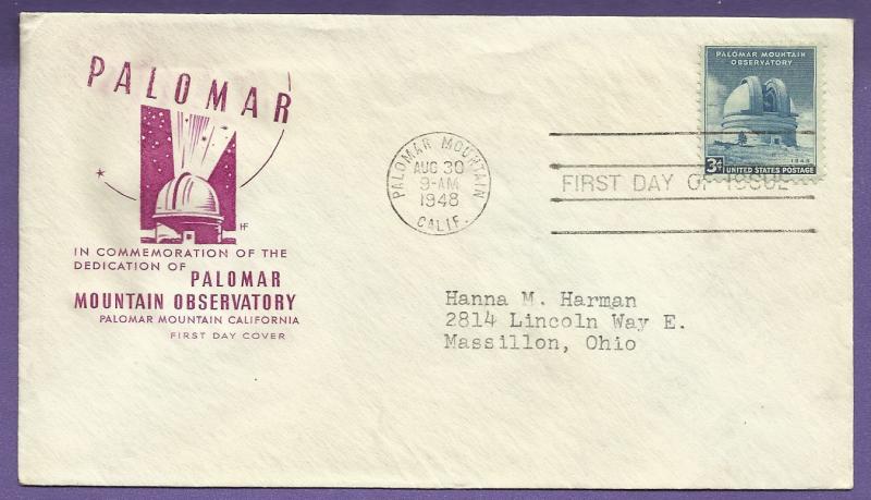 966  PALOMAR MOUNTAIN 3c 1948, HOUSE OF FARNAM (M8) FIRST DA...