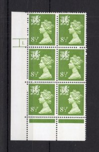 81/2p WALES REGIONAL UNMOUNTED MINT CYLINDER 1. p21 -29mm BLOCK Cat £100