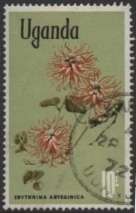 Uganda 128 (postally used) 10sh Erythrina abyssinica (Uganda coral) (1969)