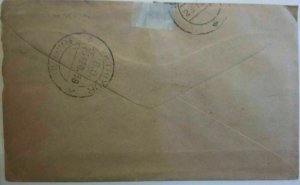 Burma 1938 Cover to Rammad via Madras S India Postal History Front & Back