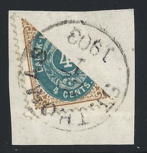 1903 DANISH ANTILLES, Yv. n . 7a USED ON FRAGMENT