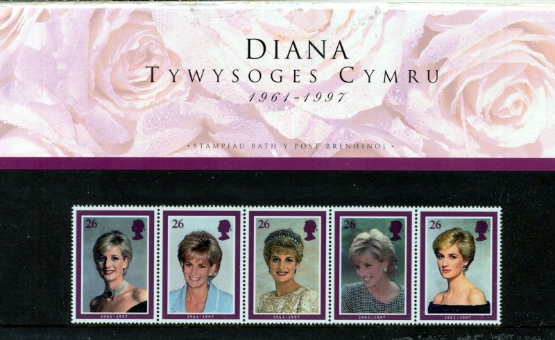 Great Britain Lady Diana 1997 Royalty WELSH PACK MNH (Top 220)