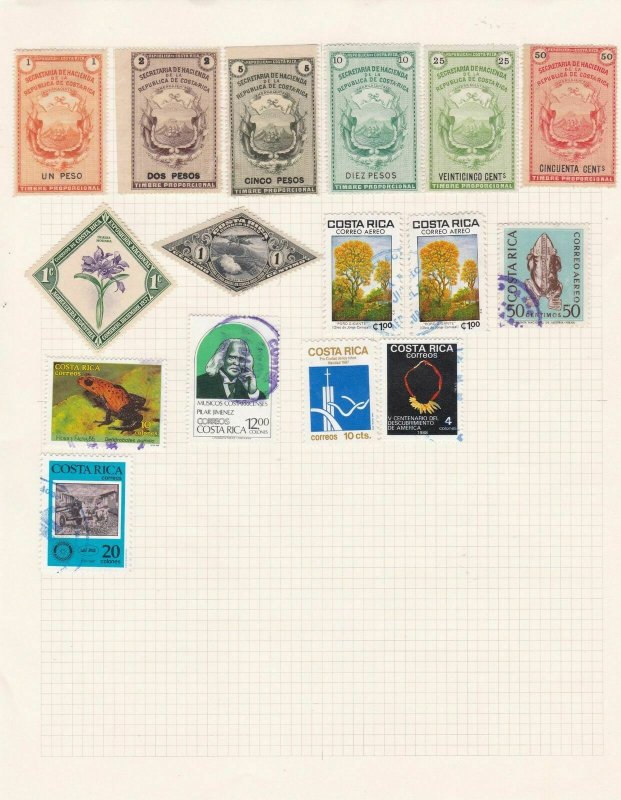 costa rica mounted mint and used stamps ref 13102