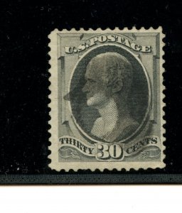 U.S. #165 (U159) Alexander Hamilton, 30¢ gray black, 1873, Used, F-VF, CV$135.00