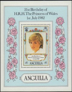 Anguilla #485-491, Complete Set(7), 1982, Royalty, Never Hinged