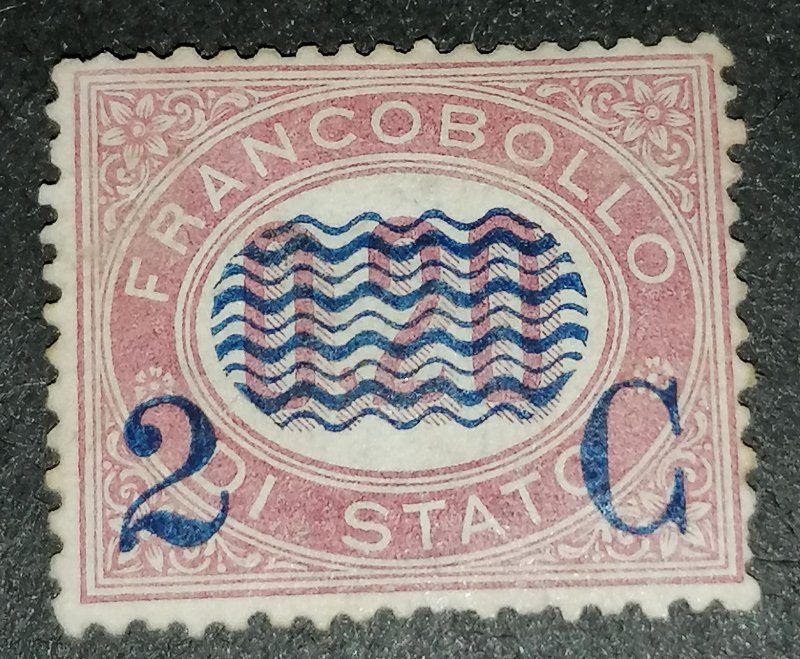 Italy 2c on 0.20L 1878 Government Service Stamp Surcharged MNG Sassone 500 eur
