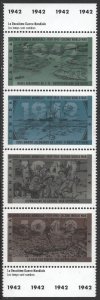 Canada SC#1448-1451 42¢ 50th Anniv. of Second World War Strip of 4 (1992) MNH