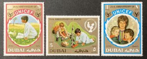 Dubai 1971 #152-3,c60, UNICEF, MNH.