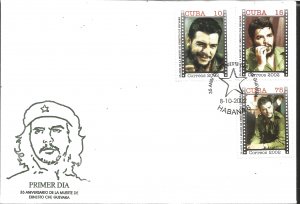 L) 2002 CARIBE, 35 ANNIVERSARY OF THE DEATH OF CHE GUEVARA, REVOLUTION, FDC