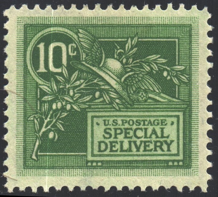 US Scott #E7 - VF - 10c Helmet of Mercury - Special Delivery - Green - OG - 1908