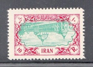 Iran Persia 1950 PTT Building INVERTED CENTER 10R Car & blue green, MLH, #927a