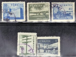 TURKEY SC# 1442,44,46,49,52 **USED**    1959-60     SEE SCAN