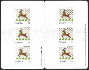 Canada #2690a $1.10 Cross-Stitched Reindeer (2013). Booklet of 6. MNH