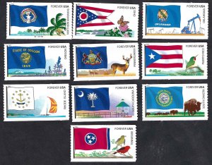 United States #4313-22 Forever (44¢) Flags of Our Nation V. Ten singles. MNH