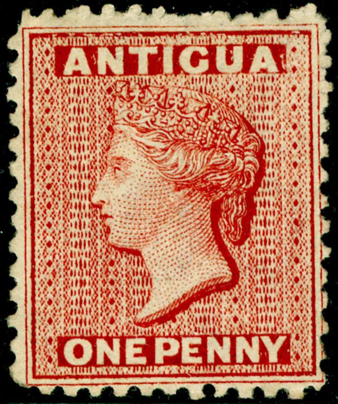 ANTIGUA SG13x, 1d lake, M MINT. Cat £180. WMK CC REV. PERF 12½.