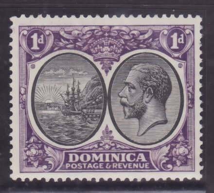 Dominica-Sc#66- id13-unused NH og 1p violet & black KGV-Ships-1923-33-