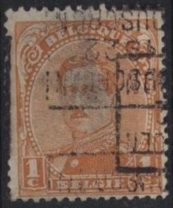 Belgium 108 (used, rough edge left) 1c Albert I, orange (1915)