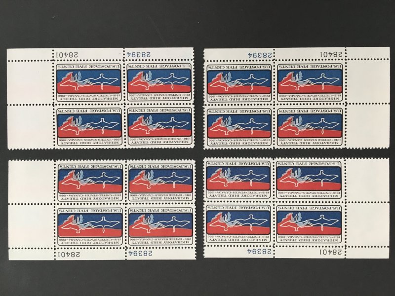 Set of MNH matched plate blocks, Sc# 1306 Migratory Bird Treaty