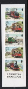 Isle of Man Sc 356a  b pane in complete 50p train stamp booklet mint NH