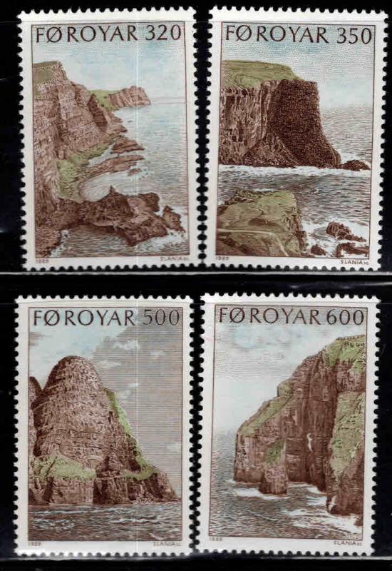 FAROE ISLANDS Scott 197-200 MNH** iBird cliffs of Suduroy set