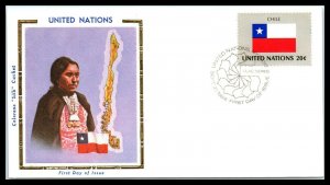 1984 UNITED NATIONS FDC Cover - Flag Series, Chile, UN, New York J12 