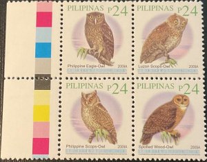 2010 FILIPINES. 2010A. Birds  Complete Series 4 Block Seals. MNH-