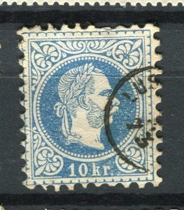 AUSTRIA; 1867 early classic F. Joseph issue used Shade of 10k. value Postmark