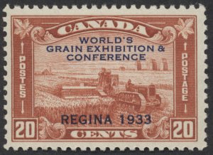 Canada #203 20c Grain Exhibition Overprint F-VF Mint OG H