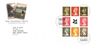 FIRST DAY COVER GREAT BRITAIN THE NATIONAL TRUST BOOKLET PANE 1895-1995