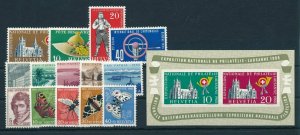 Switzerland 1955 Complete Year Set including souvenir sheets MNH