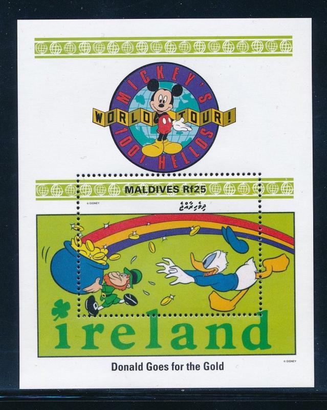 Disney Maldives - Souvenir Sheet Ireland MNH  #1655 (1992)