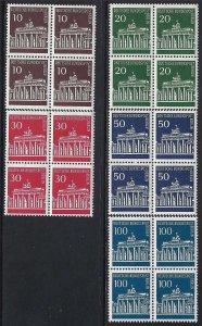 Germany Berlin 9N251-255 MNH BLOCKS OF 4 [D3]