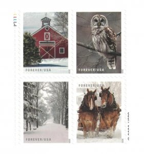 Winter 2020 Forever Stamps, 5 books, a total of 100 psc