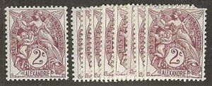 French Offices in Alexandria 17, mint,  never hinged,  singles. 1902  (f190)