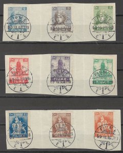 COLLECTION LOT # 5028 FIUME 9 STAMPS ON PAPER 1919 CV+$36