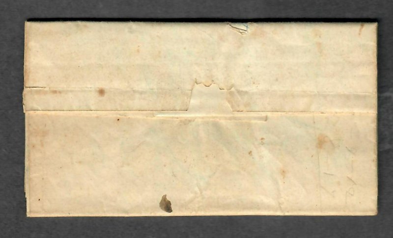 1839 New Market NH Stampless Cover M/S Cancel+Letter