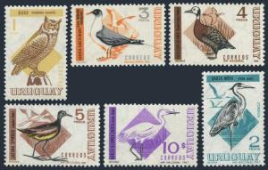 Uruguay 751-756,MNH.Michel 1110/1156. Birds 1968.Owl,Gull,Duck,Jacanas,Egret.