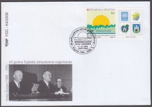 CROATIA Sc # 705 FDC - 20th ANN EUROPEAN HEALTHY CITIES MOVEMENT with LABEL