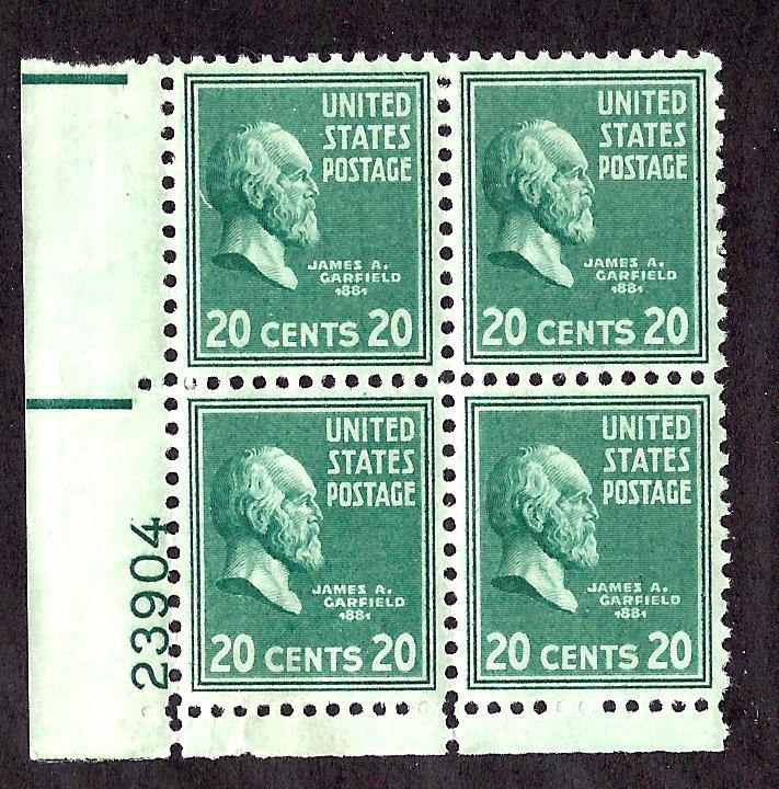 825 Mint,OG,NH... Plate Block of 4... SCV $5.50