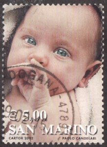 Rare : 2002 San Marino Sc #1529 - €5.00 Infant Baby Pablo Candelari. Used Cv$13