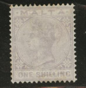 Malta Scott 13a MH* 1sh Victoria Pale dull violet 1890  C...