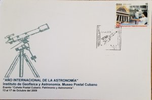 O) 2009 CUBA, CARIBBEAN, POSTCARD ROCKET, HERITAGE, ASTRONOMY, INSTITUTE OF GEO