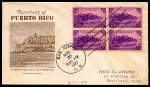 Scott 801 3 Cents Puerto Rico Grimsland FDC Typed Address Block Planty 801-17