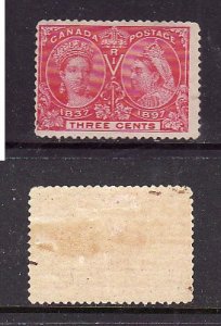 Canada-Sc#53- Unused hinge 3c bright rose Diamond Jubilee QV-og-1897-cdn1132-few