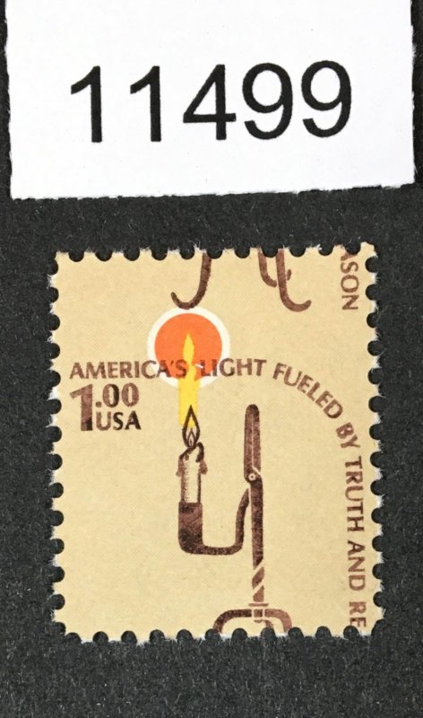 US STAMPS # 1610 VAR. MINT OG NH MISPERF+CANDLE HOLDER & TEXT SHIFT LOT #11499