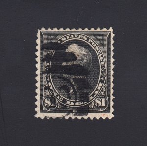 Scott #261A $1.00 Black Unwatermarked Type II USED - Small Thin