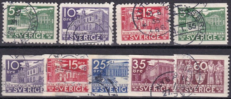 Sweden #239-47 F-VF Used CV $14.80  (Z5227)