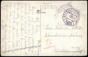 Austria Empire WWI Navy Ship SMS Leopard Marine Feldpost 61759