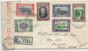 Bulawayo, Southern Rhodesia to Princeton, NJ 1940 Rhodesian censor Ty IE (C5589)