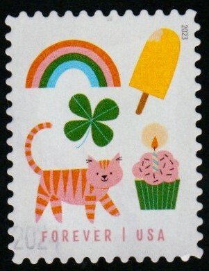 SC# 5806 - (66c) - Thinking of You - Rainbow Upper Left - 4 of 5 USED Single